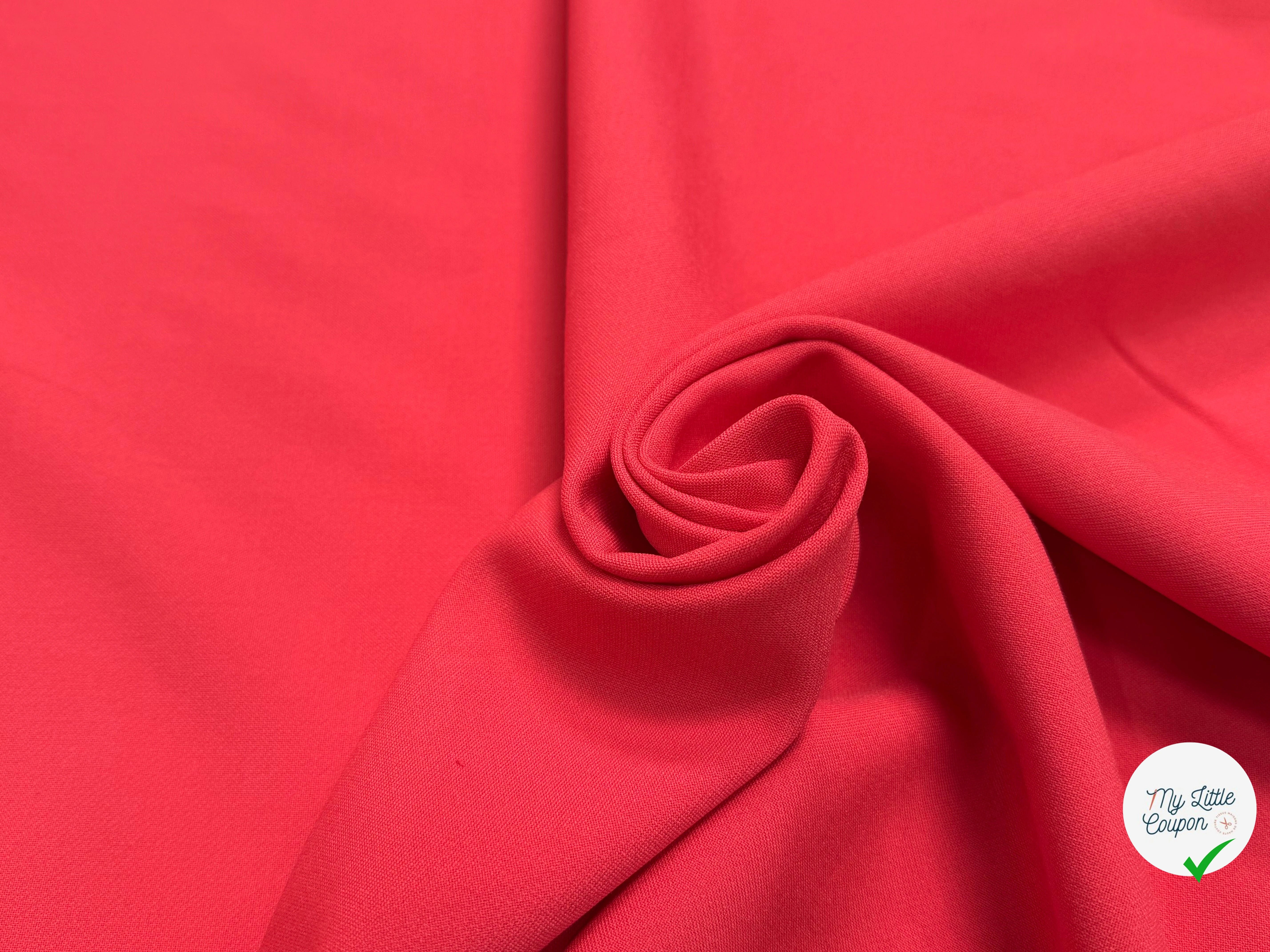 DOUBLE CREPE LOURD STRETCH ORANNGE PASTÈQUE - My Little Coupon