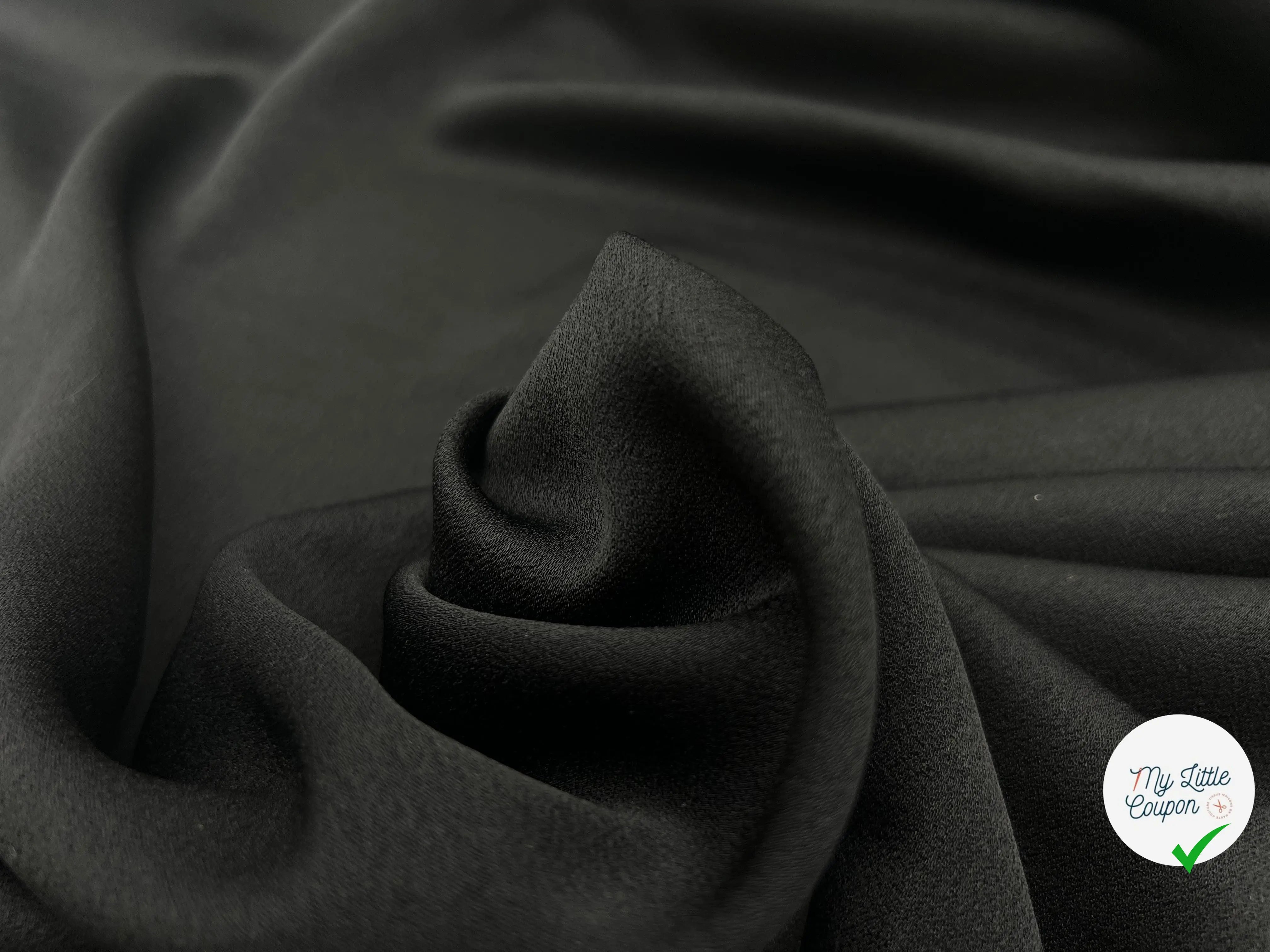 DOUBLE CRÊPE PRESTIGE FLUIDE NOIR - My Little Coupon - tissu - coudre