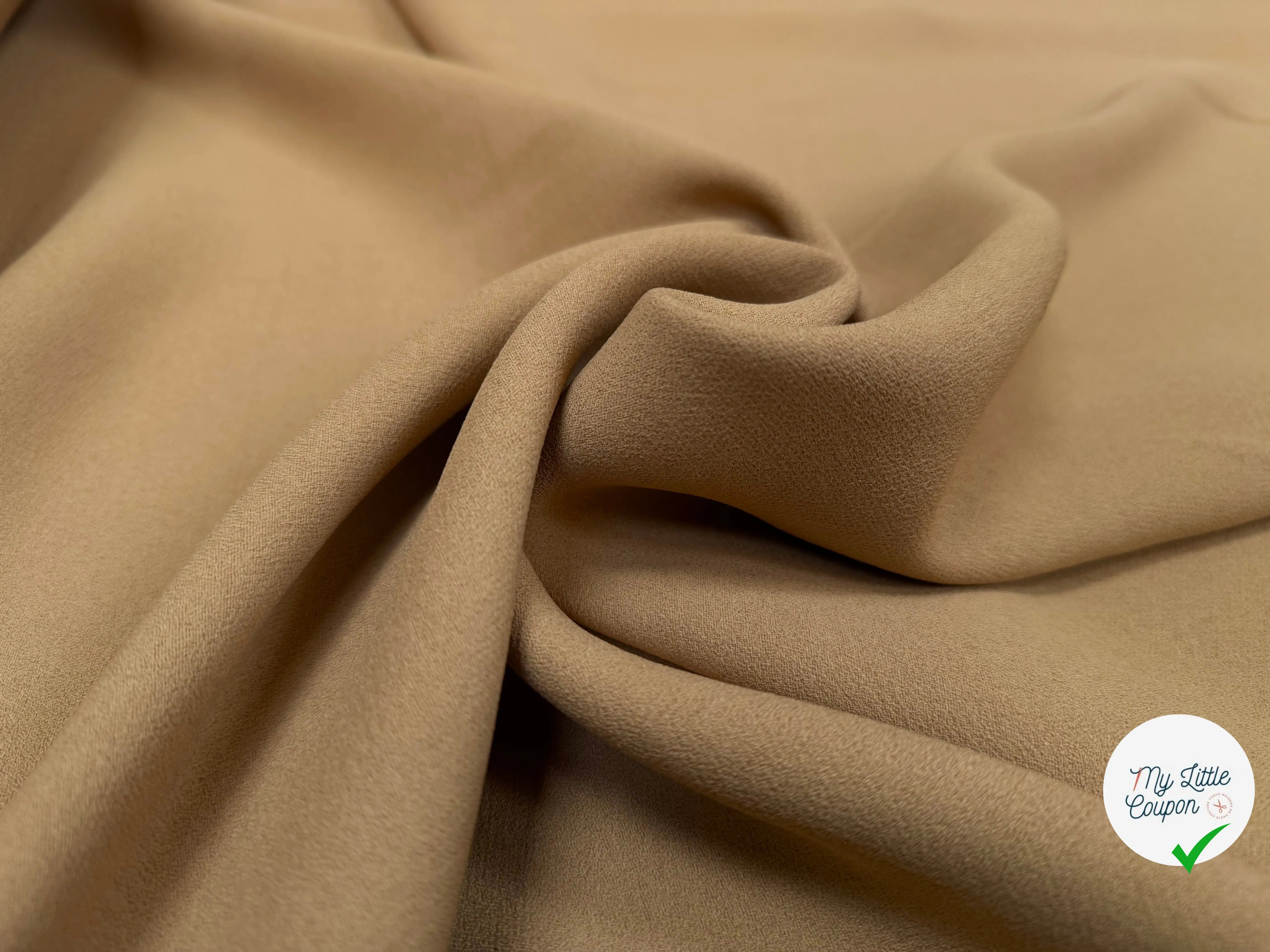 DOUBLE FACE CREPE 100% VISCOSE, Pearl Beige - My Little Coupon