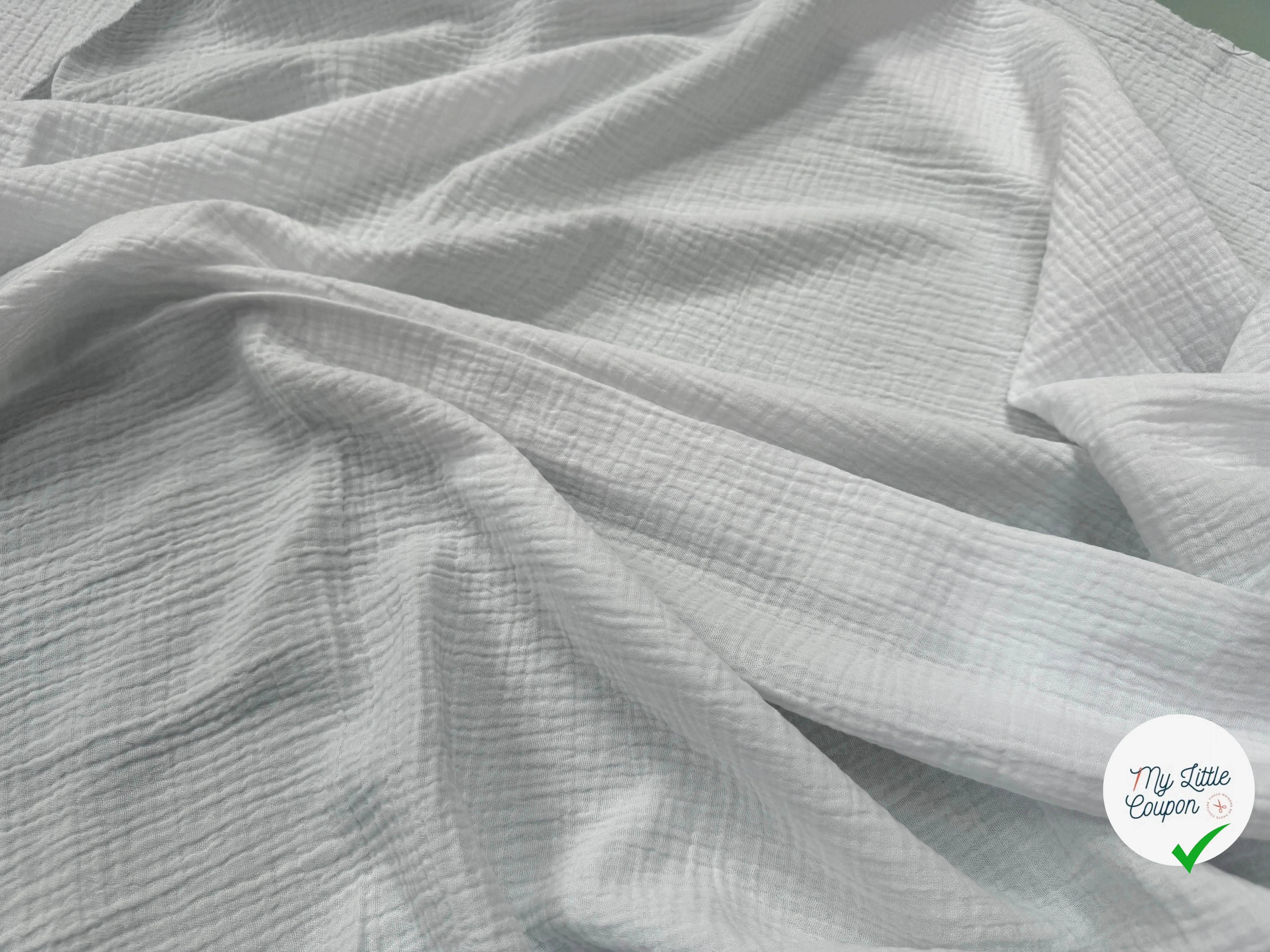 DOUBLE GAZE BLANC 132 CM - My Little Coupon