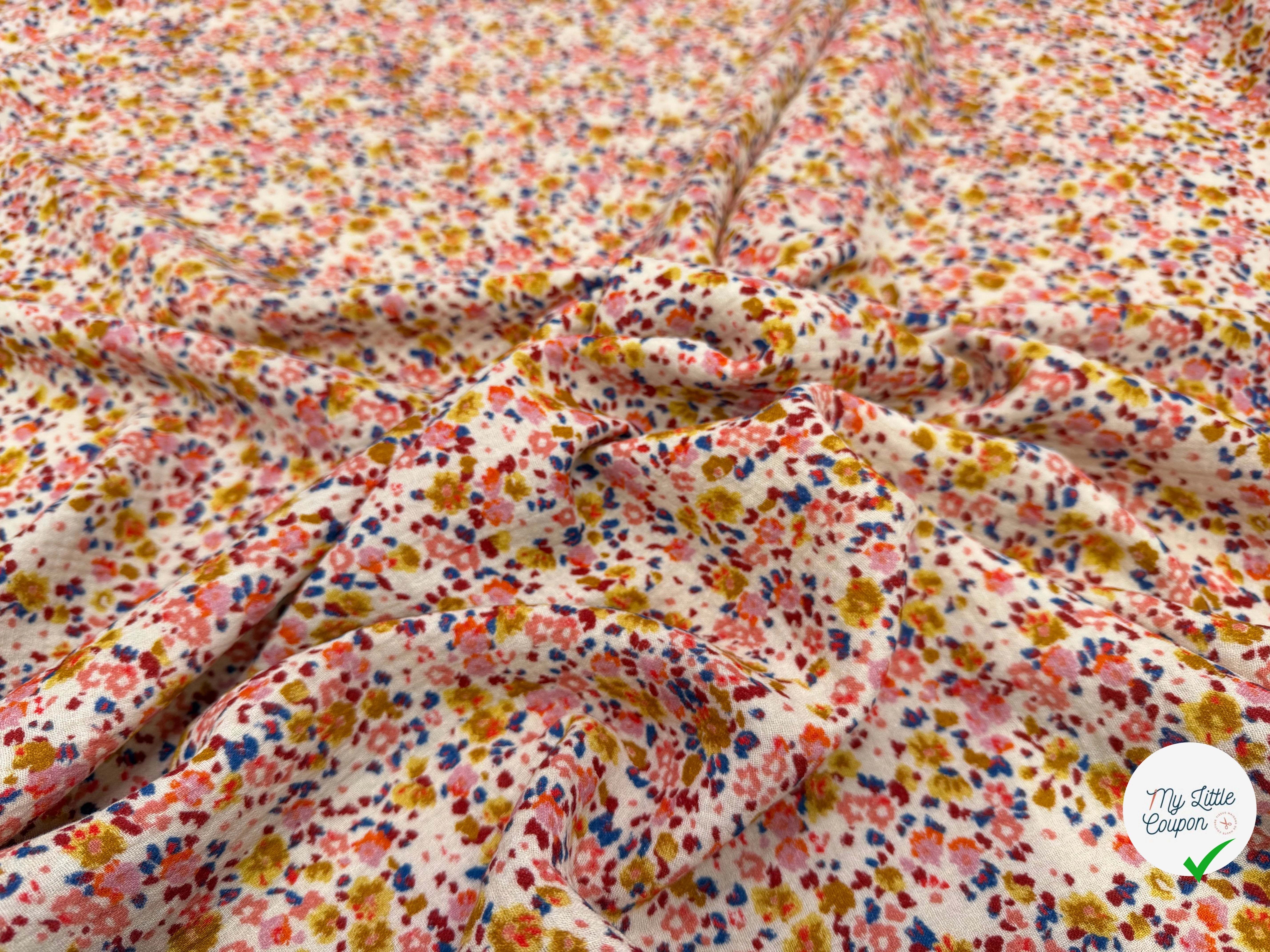 DOUBLE GAZE COTON COULEURS JOYEUSES - My Little Coupon