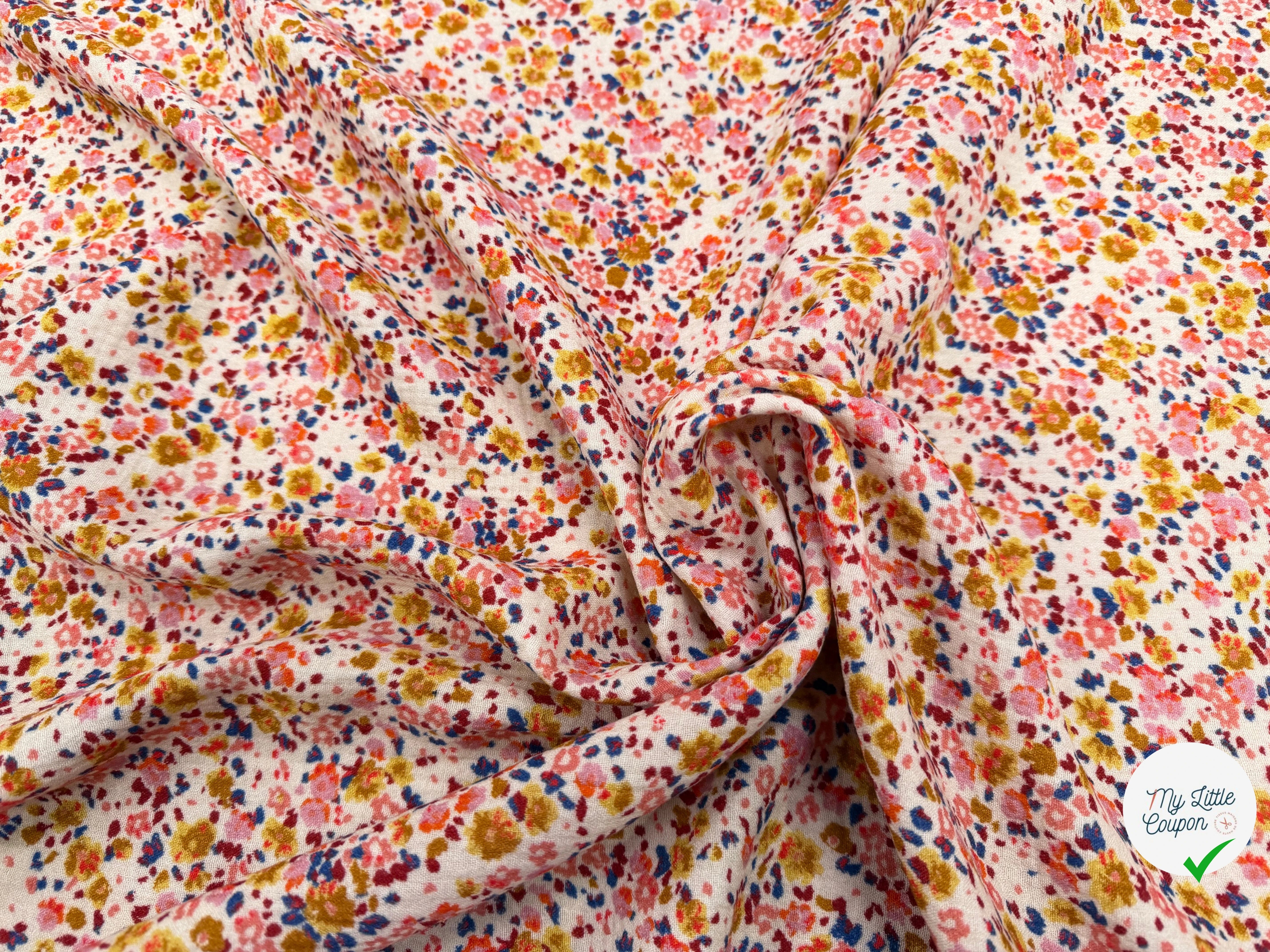 DOUBLE GAZE COTON COULEURS JOYEUSES - My Little Coupon