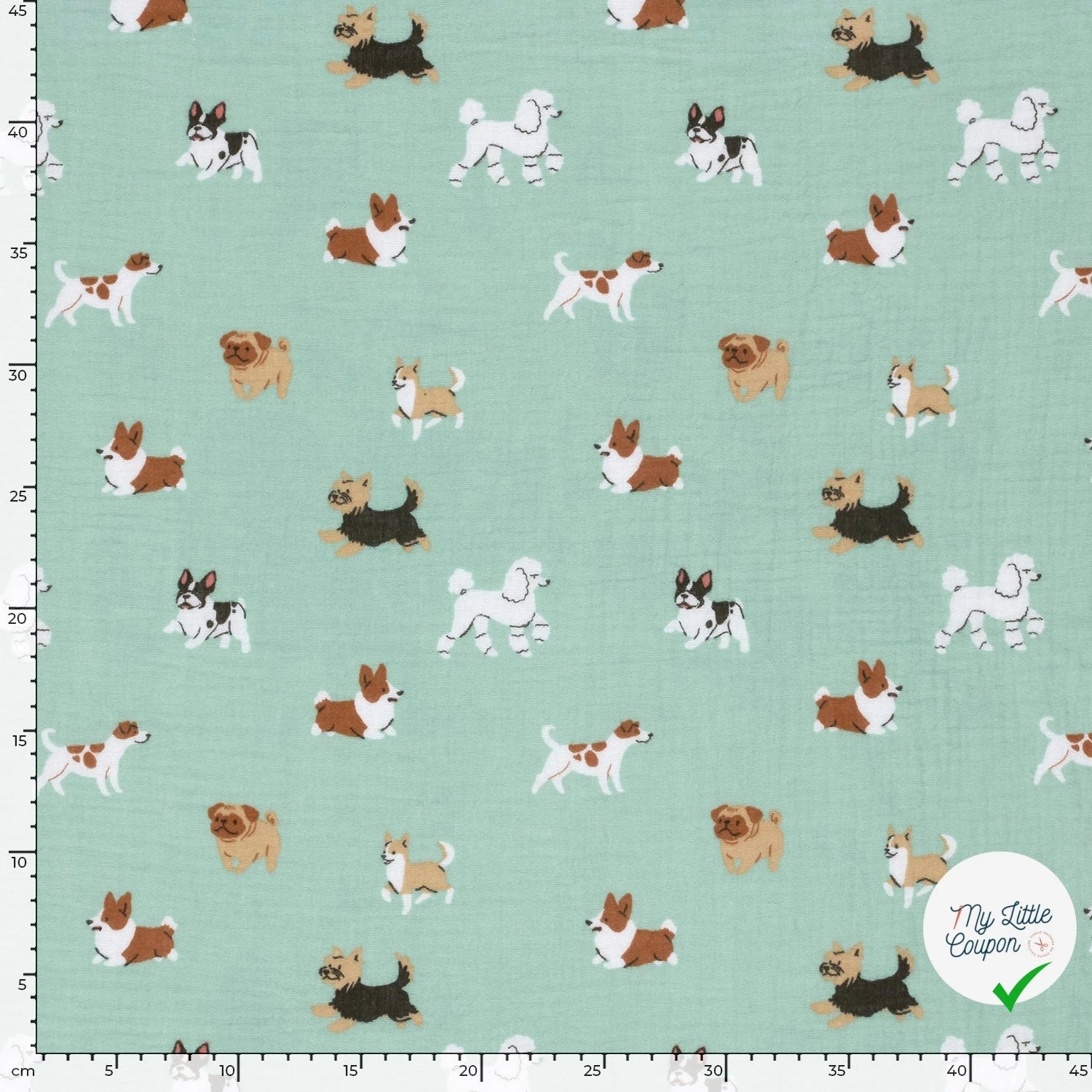 DOUBLE GAZE DE COTON CHIENS BLEU BÉBÉ - My Little Coupon