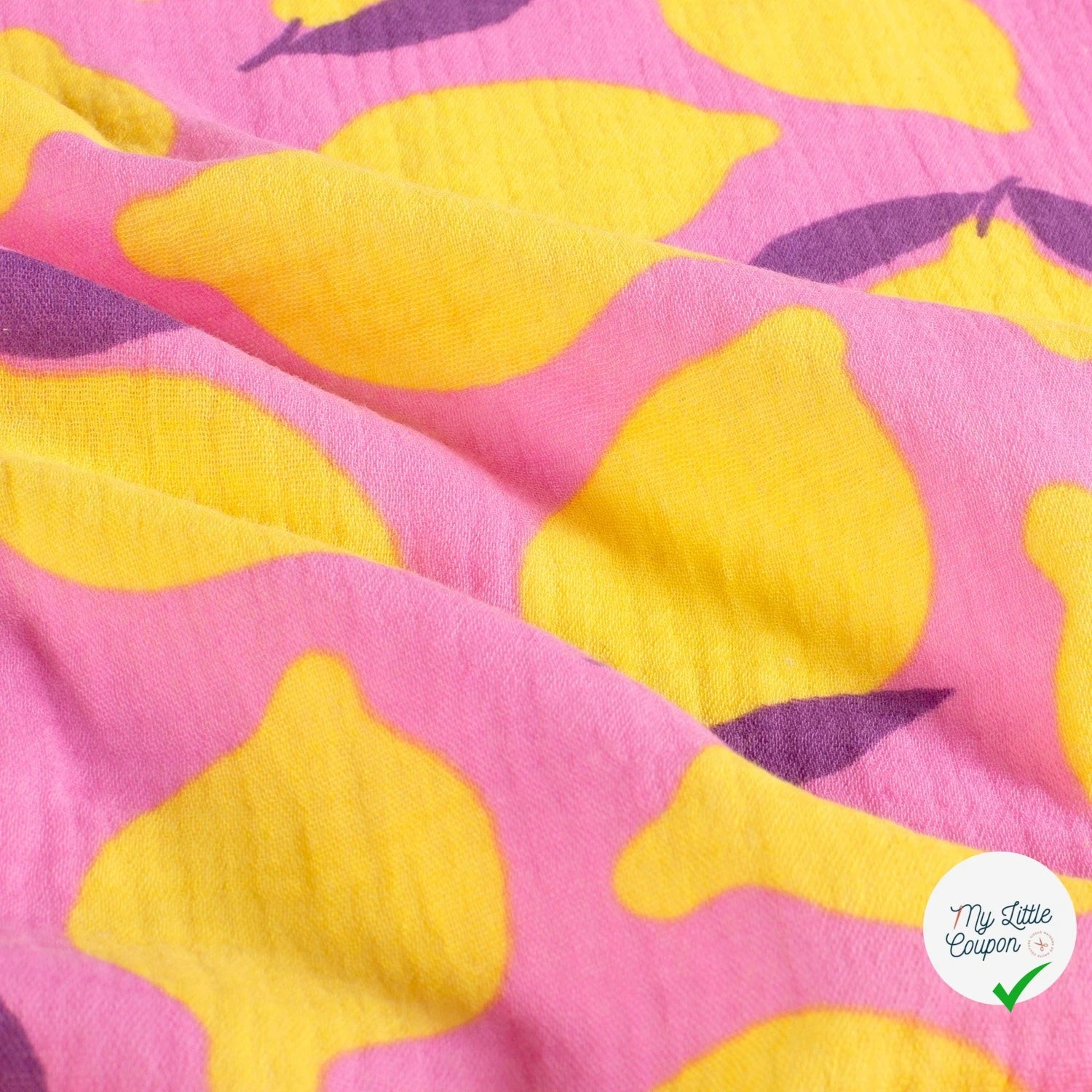 Double gaze de coton citrons rose