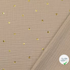 DOUBLE GAZE DE COTON CŒURS BEIGE - My Little Coupon