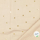 DOUBLE GAZE DE COTON CŒURS BEIGE - My Little Coupon