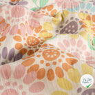 DOUBLE GAZE DE COTON FLEURS BLANC CASSÉ - My Little Coupon