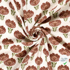 DOUBLE GAZE DE COTON FLEURS FOND BLANC - My Little Coupon