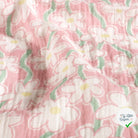 DOUBLE GAZE DE COTON FLEURS ROSE CLAIR - My Little Coupon