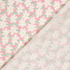 DOUBLE GAZE DE COTON FLEURS ROSE CLAIR - My Little Coupon