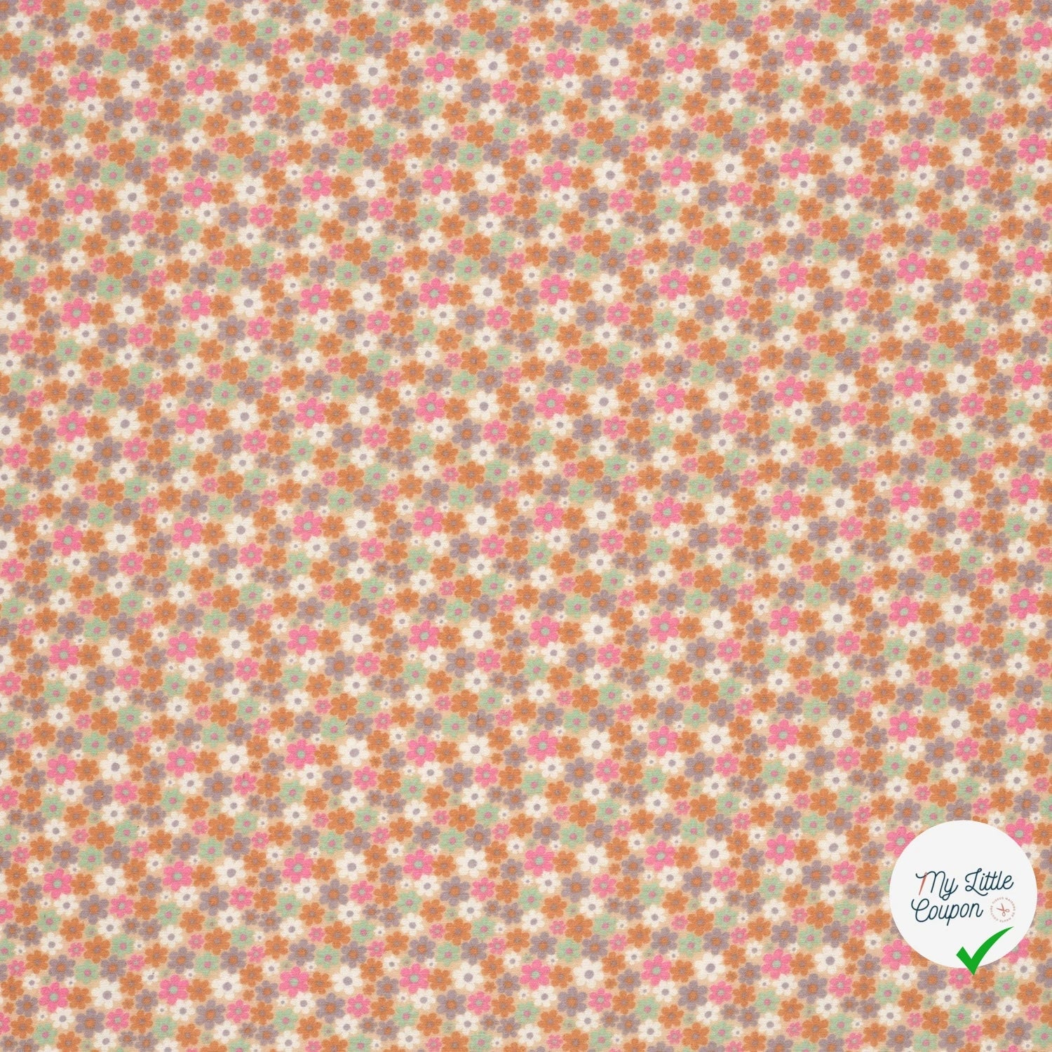 DOUBLE GAZE DE COTON FLEURS ROSE - My Little Coupon