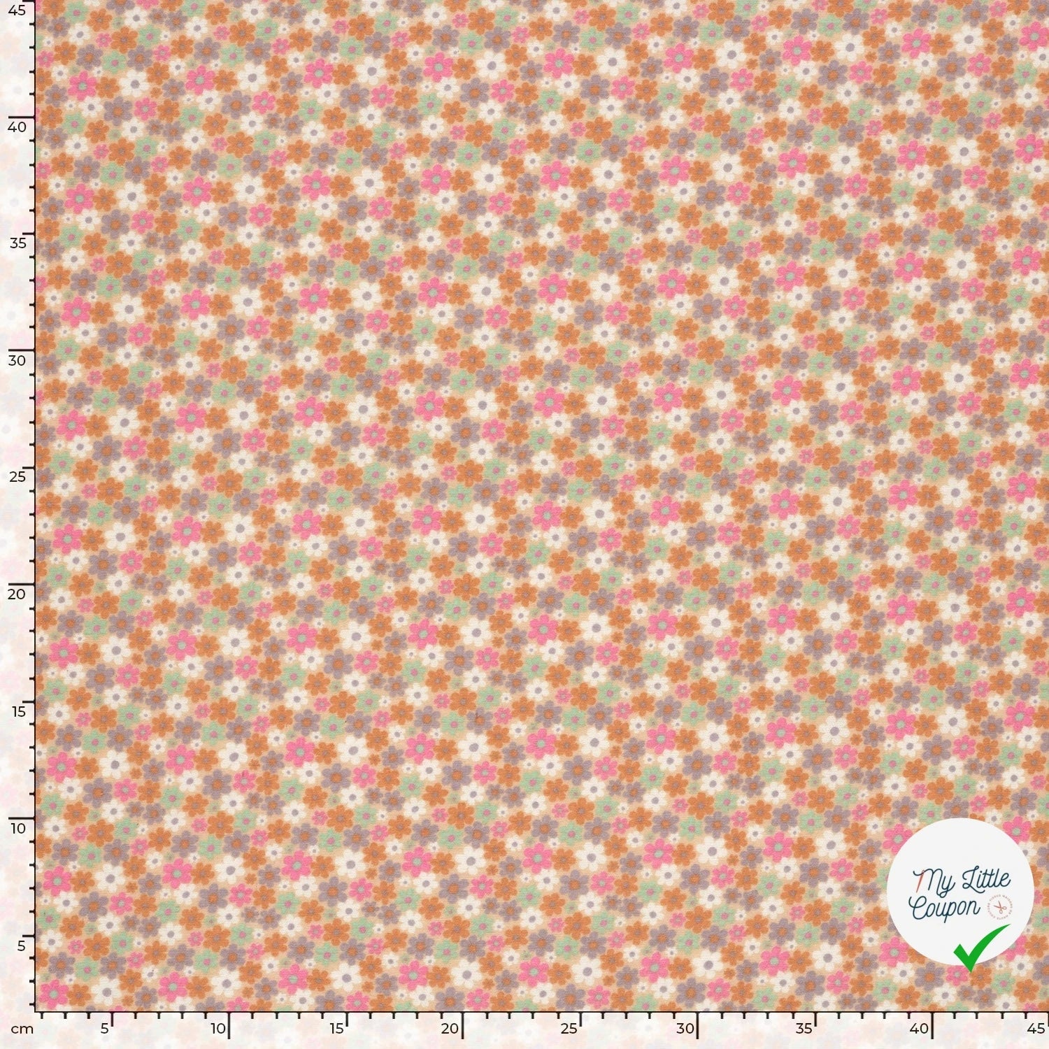 DOUBLE GAZE DE COTON FLEURS ROSE - My Little Coupon
