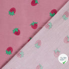 DOUBLE GAZE DE COTON FRAISES ROSE - My Little Coupon