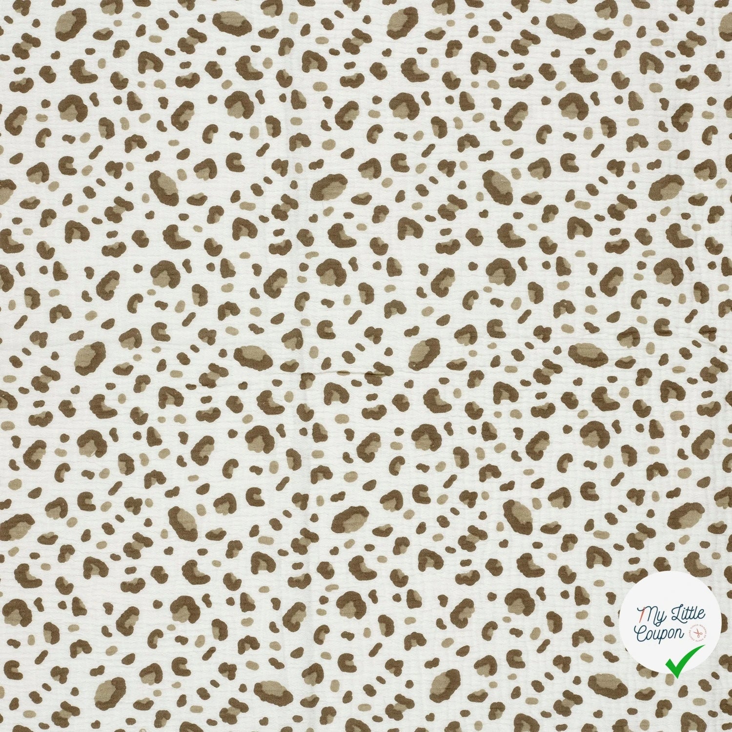DOUBLE GAZE DE COTON PANTHÈRE BLANC CASSÉ - My Little Coupon