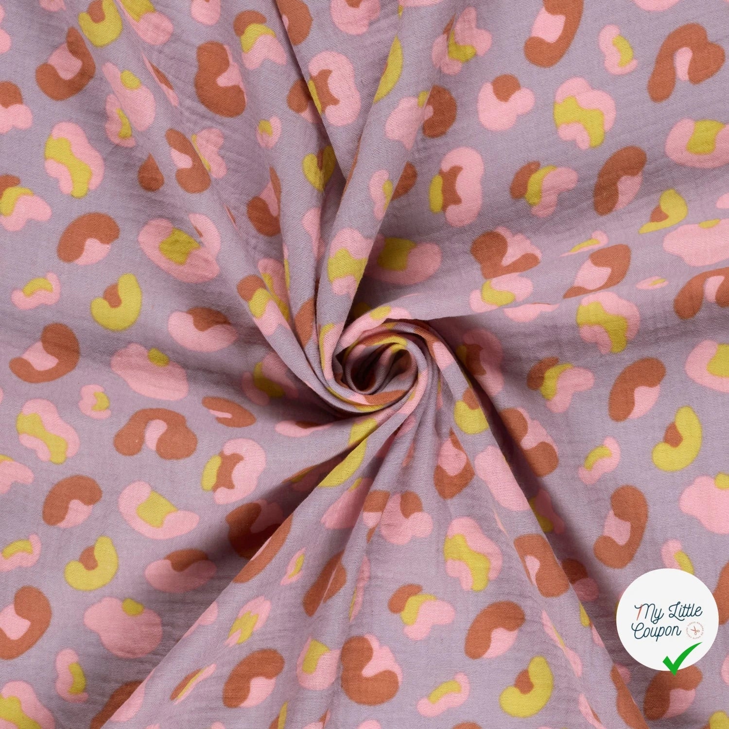 DOUBLE GAZE DE COTON PANTHÈRE LILAS - My Little Coupon