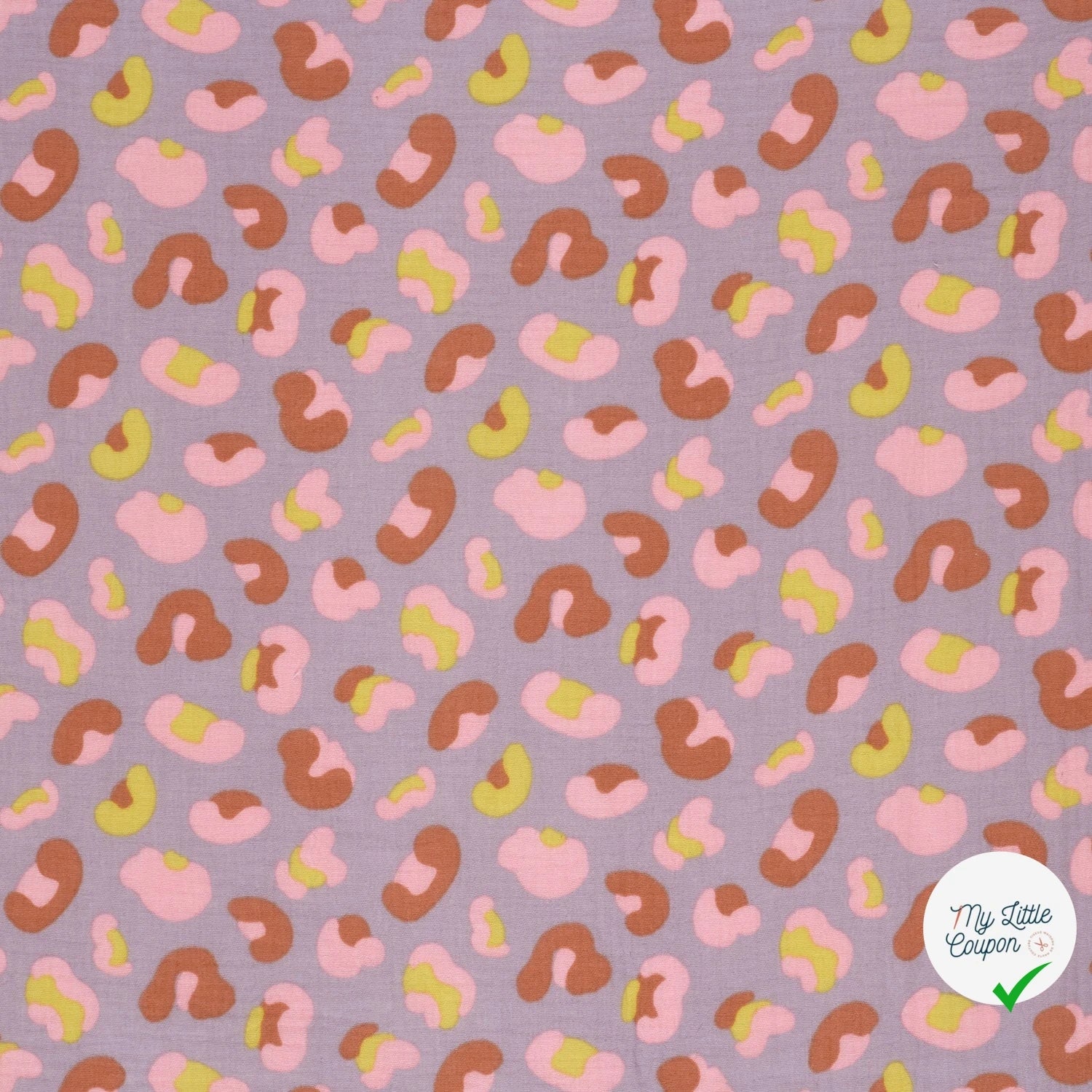 DOUBLE GAZE DE COTON PANTHÈRE LILAS - My Little Coupon