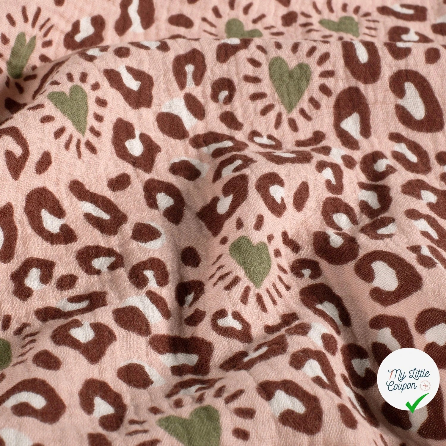 DOUBLE GAZE DE COTON PANTHÈRE ROSE CLAIR - My Little Coupon