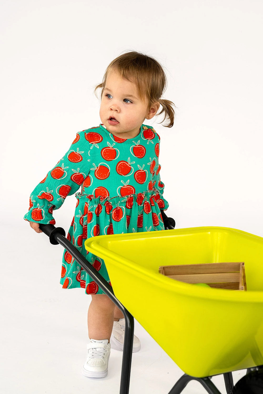 DOUBLE GAZE DE COTON POMMES MENTHE FONCÉE - My Little Coupon