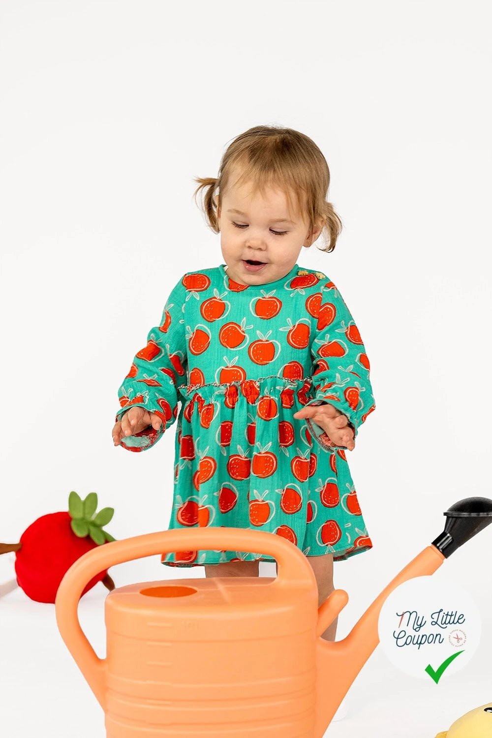 DOUBLE GAZE DE COTON POMMES MENTHE FONCÉE - My Little Coupon