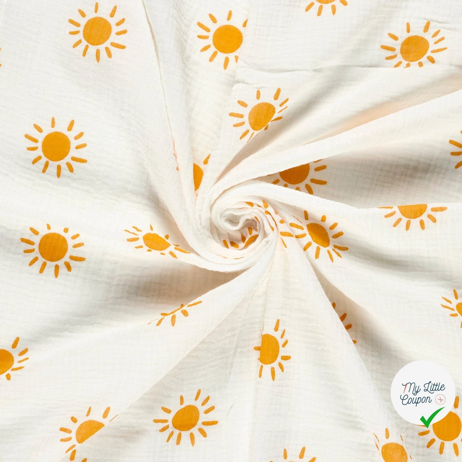 DOUBLE GAZE DE COTON SOLEILS BLANC CASSÉ - My Little Coupon
