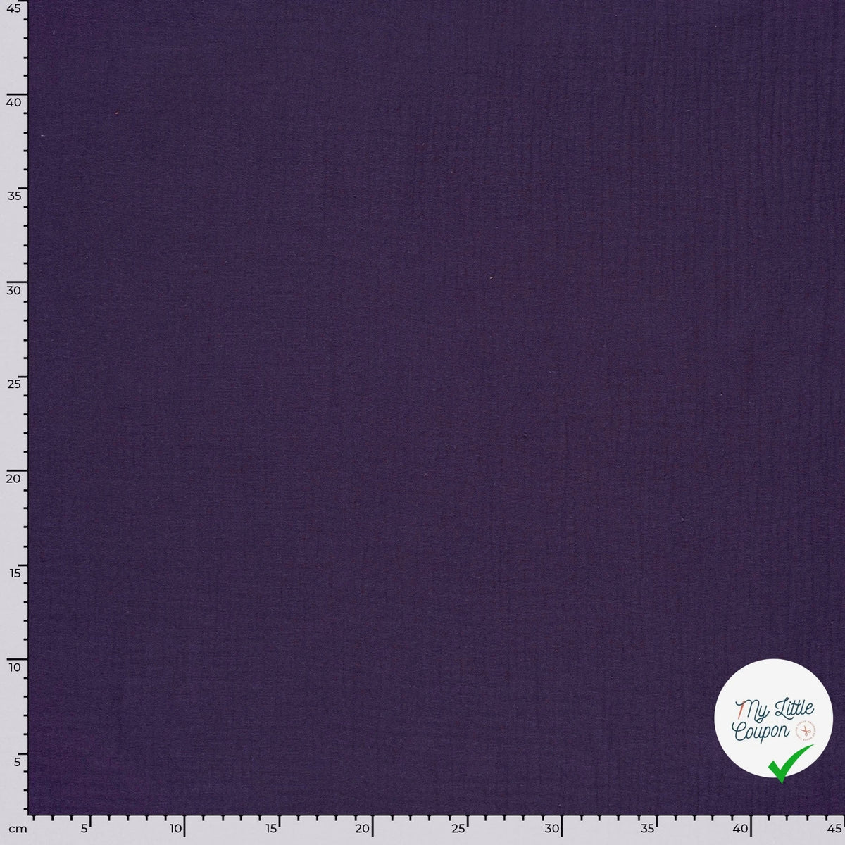 Double gaze de coton unie aubergine