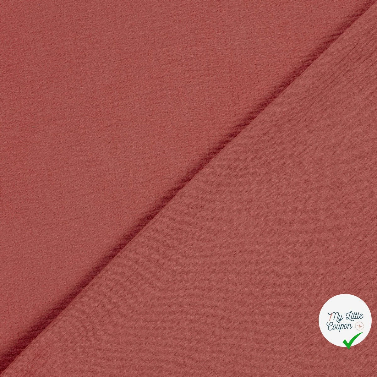 DOUBLE GAZE DE COTON UNIE BOIS DE ROSE - My Little Coupon