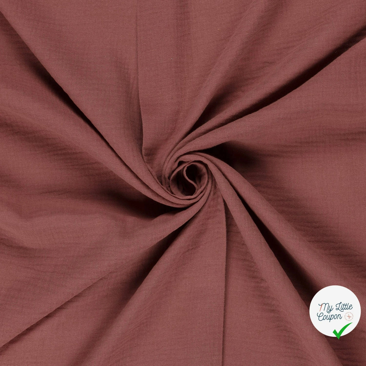 Double gaze de coton unie brique