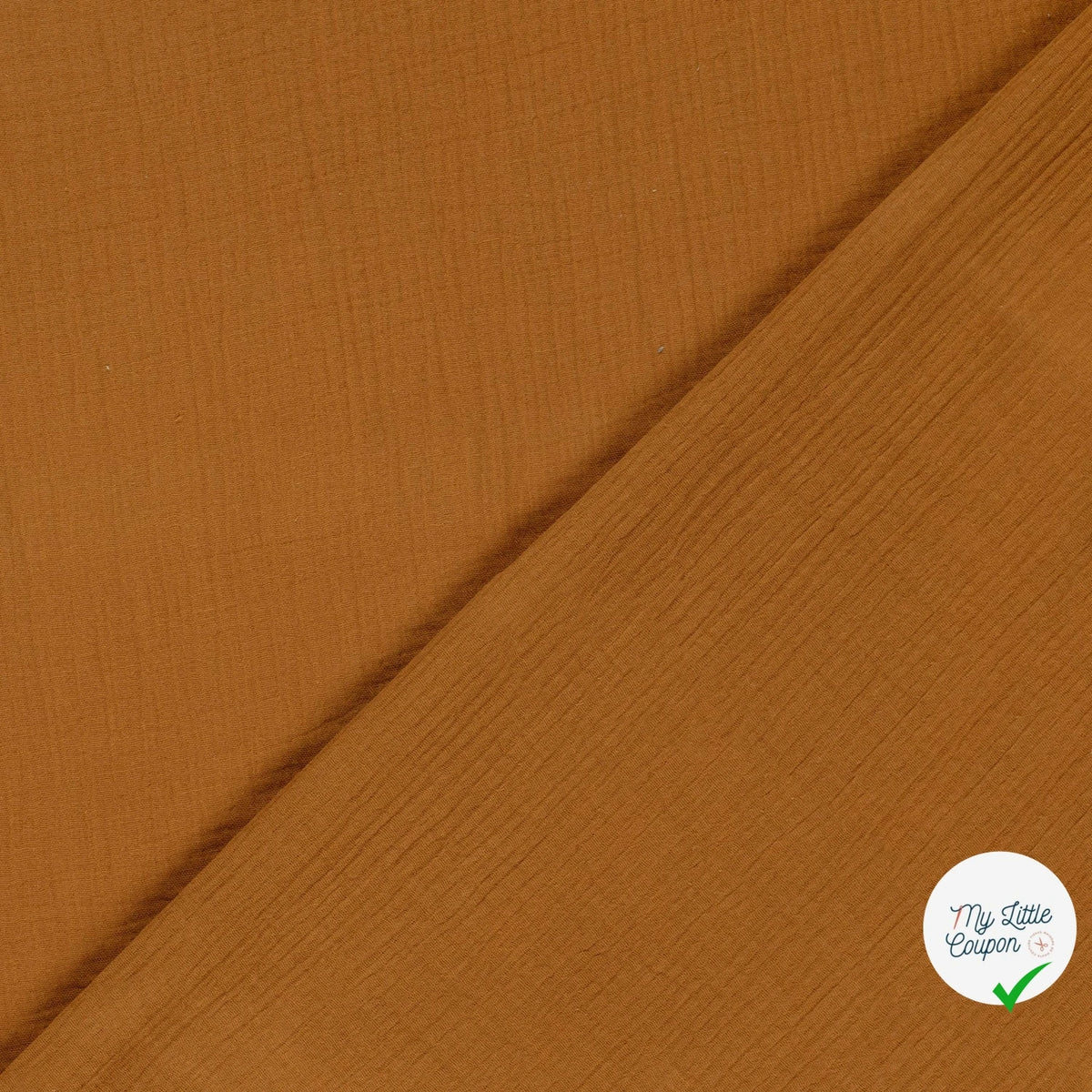 DOUBLE GAZE DE COTON UNIE CARAMEL - My Little Coupon