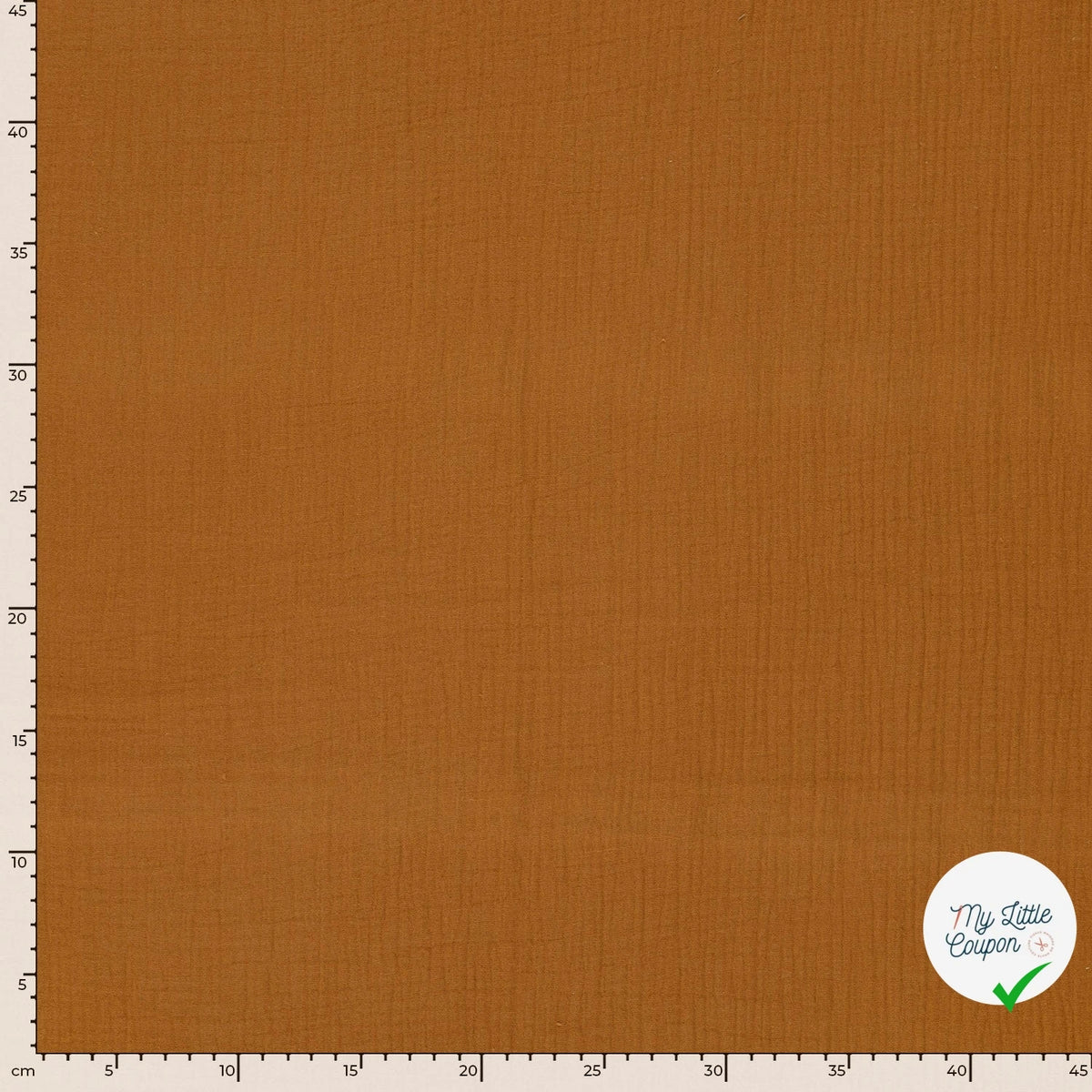 DOUBLE GAZE DE COTON UNIE CARAMEL - My Little Coupon