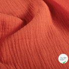 DOUBLE GAZE DE COTON UNIE CORAIL - My Little Coupon