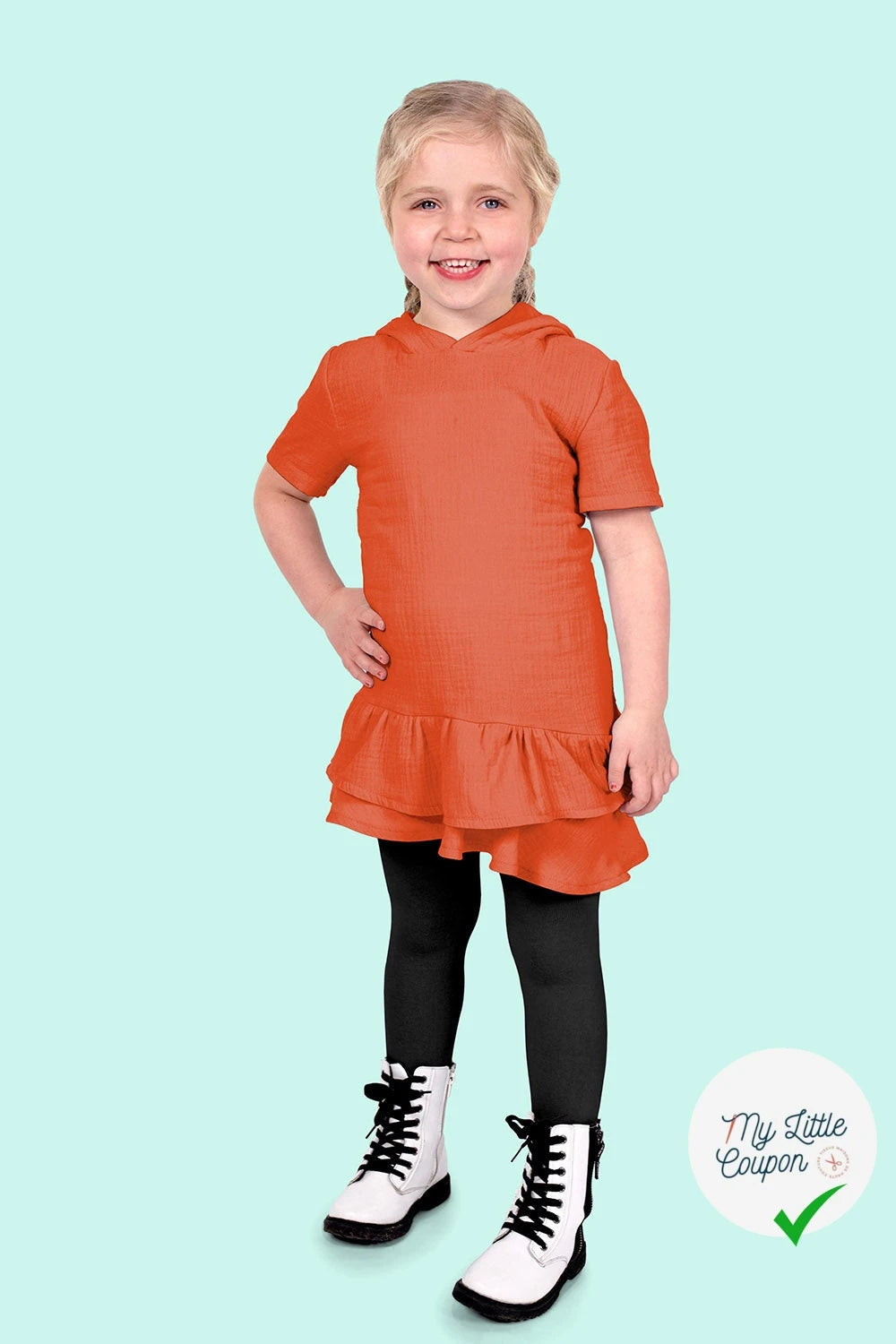 DOUBLE GAZE DE COTON UNIE CORAIL - My Little Coupon