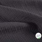 DOUBLE GAZE DE COTON UNIE GRIS FONCÉ - My Little Coupon
