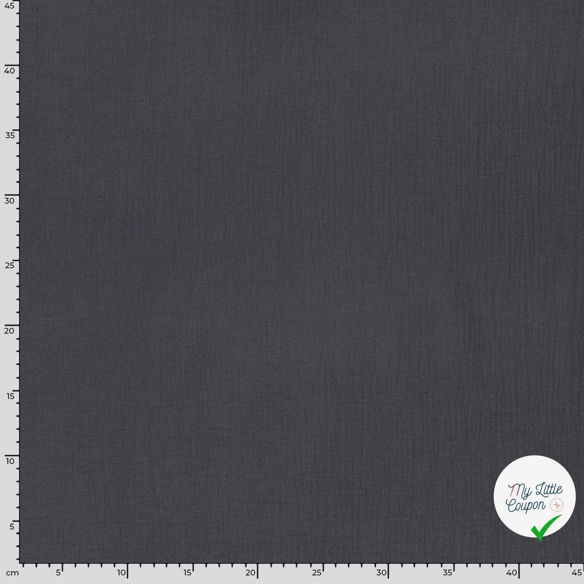 DOUBLE GAZE DE COTON UNIE GRIS FONCÉ - My Little Coupon