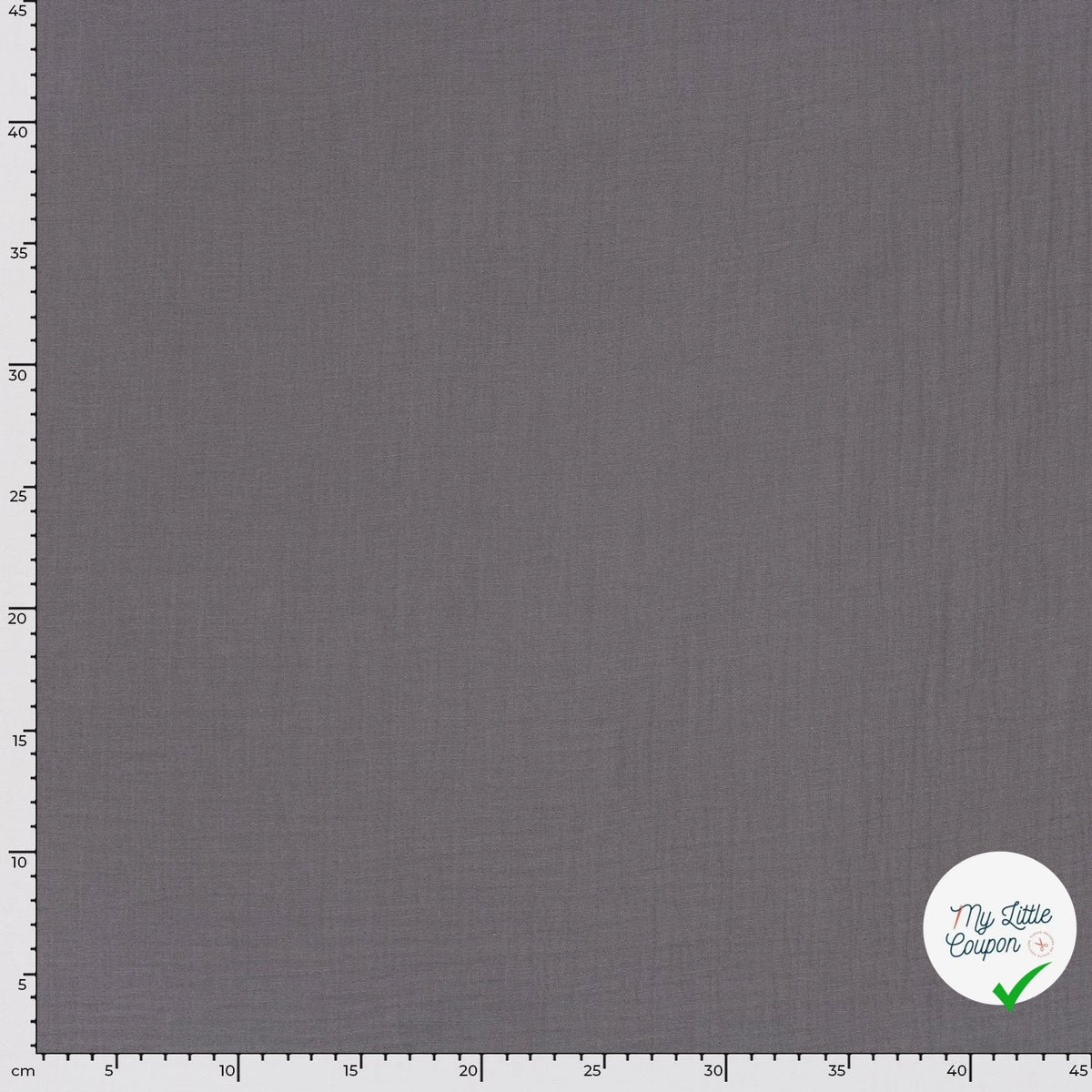 DOUBLE GAZE DE COTON UNIE GRIS TAUPE - My Little Coupon