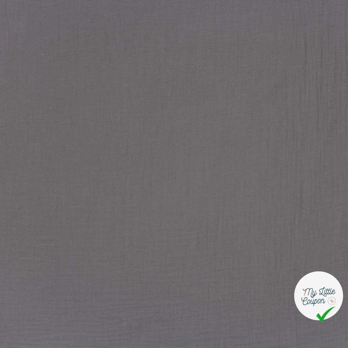 DOUBLE GAZE DE COTON UNIE GRIS TAUPE - My Little Coupon