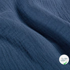 DOUBLE GAZE DE COTON UNIE INDIGO FONCÉ - My Little Coupon