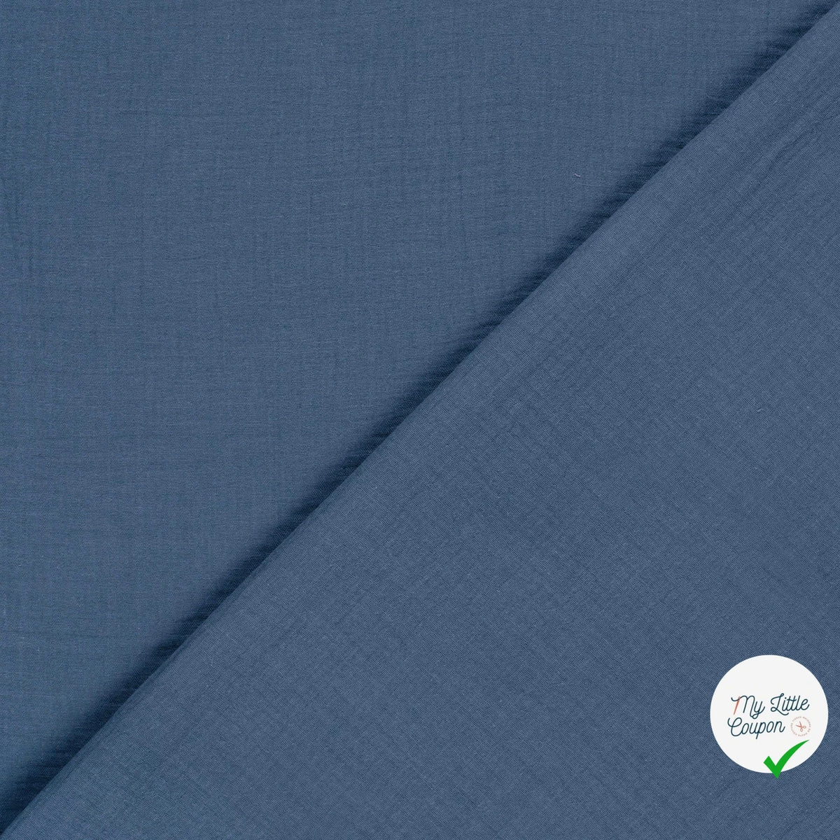DOUBLE GAZE DE COTON UNIE INDIGO FONCÉ - My Little Coupon