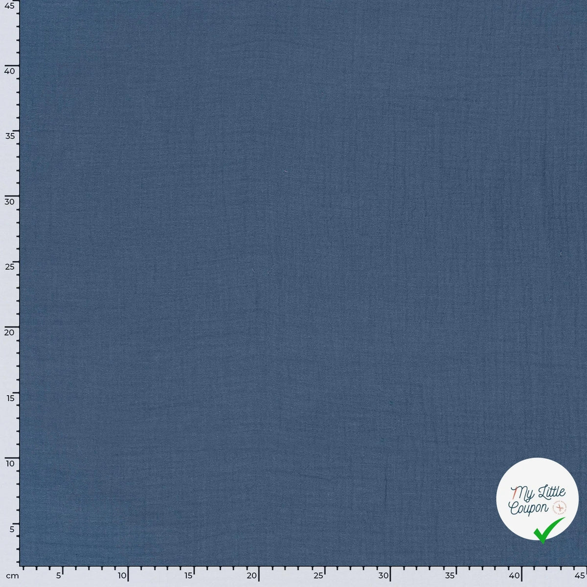 DOUBLE GAZE DE COTON UNIE INDIGO FONCÉ - My Little Coupon