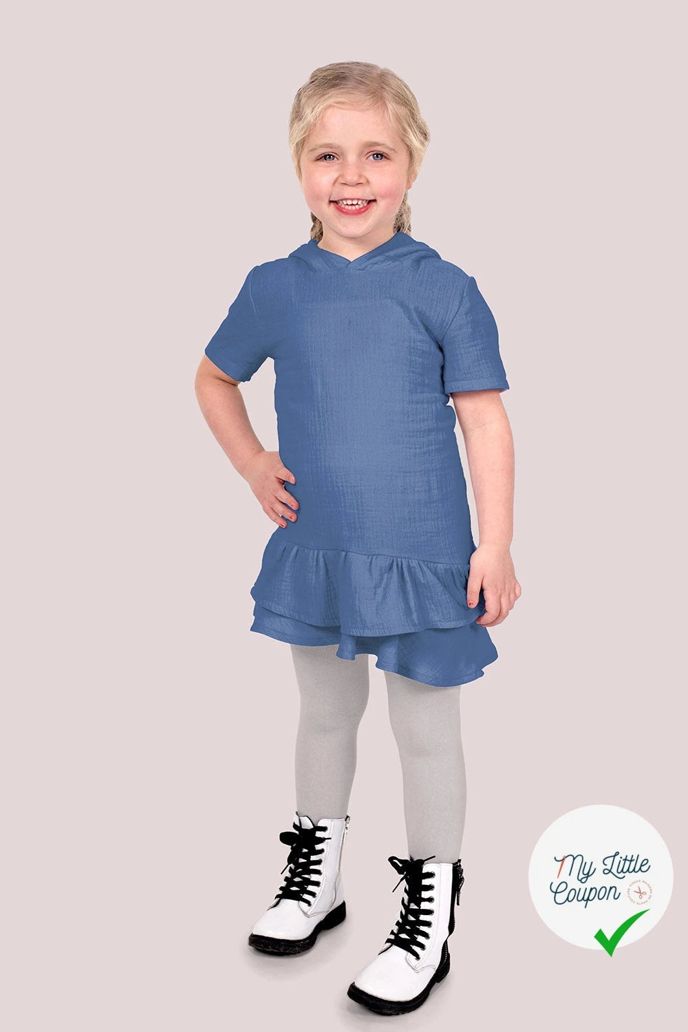 DOUBLE GAZE DE COTON UNIE INDIGO FONCÉ - My Little Coupon
