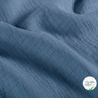 Double gaze de coton unie indigo