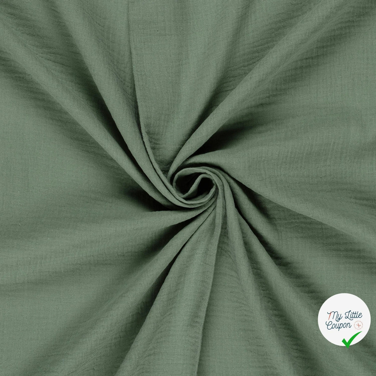 Double gaze de coton unie menthe foncée