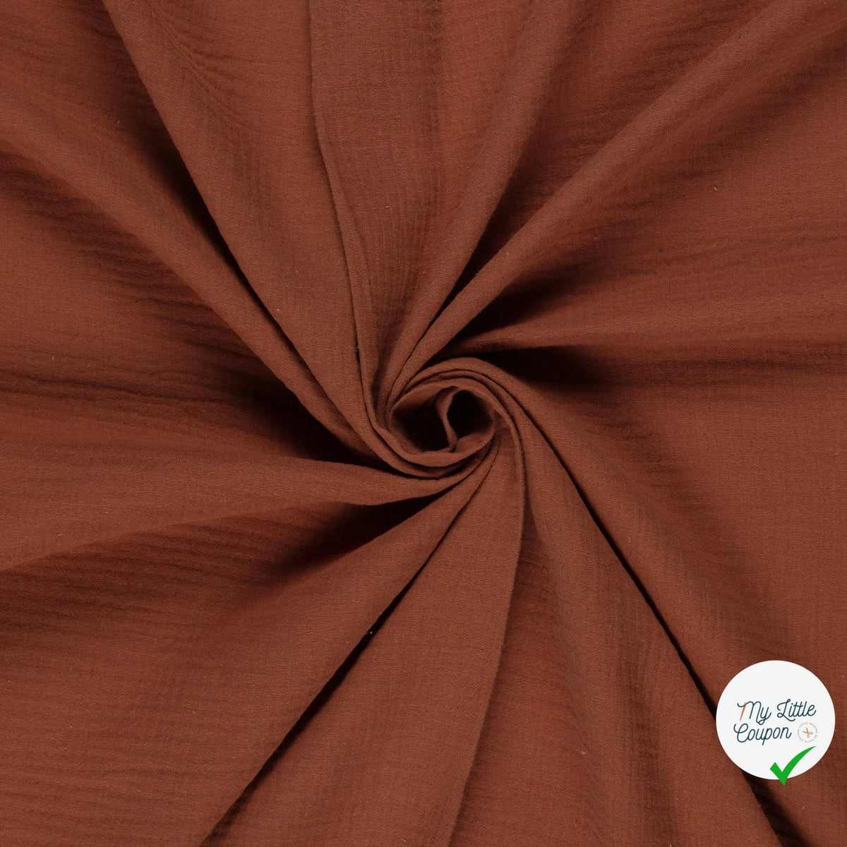 DOUBLE GAZE DE COTON UNIE ROUILLE - My Little Coupon