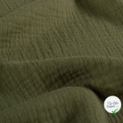 DOUBLE GAZE DE COTON UNIE VERT FORÊT - My Little Coupon