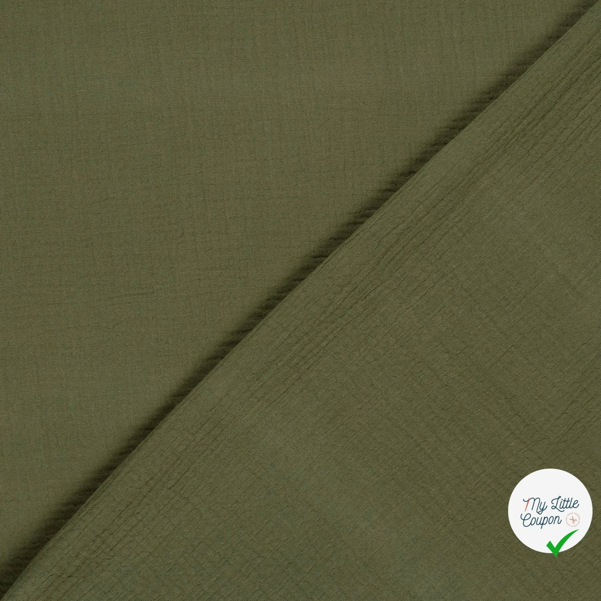 DOUBLE GAZE DE COTON UNIE VERT FORÊT - My Little Coupon