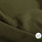 DOUBLE GAZE DE COTON UNIE VERT KAKI - My Little Coupon