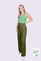 DOUBLE GAZE DE COTON UNIE VERT KAKI - My Little Coupon