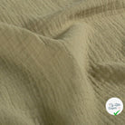 Double gaze de coton unie vert olive