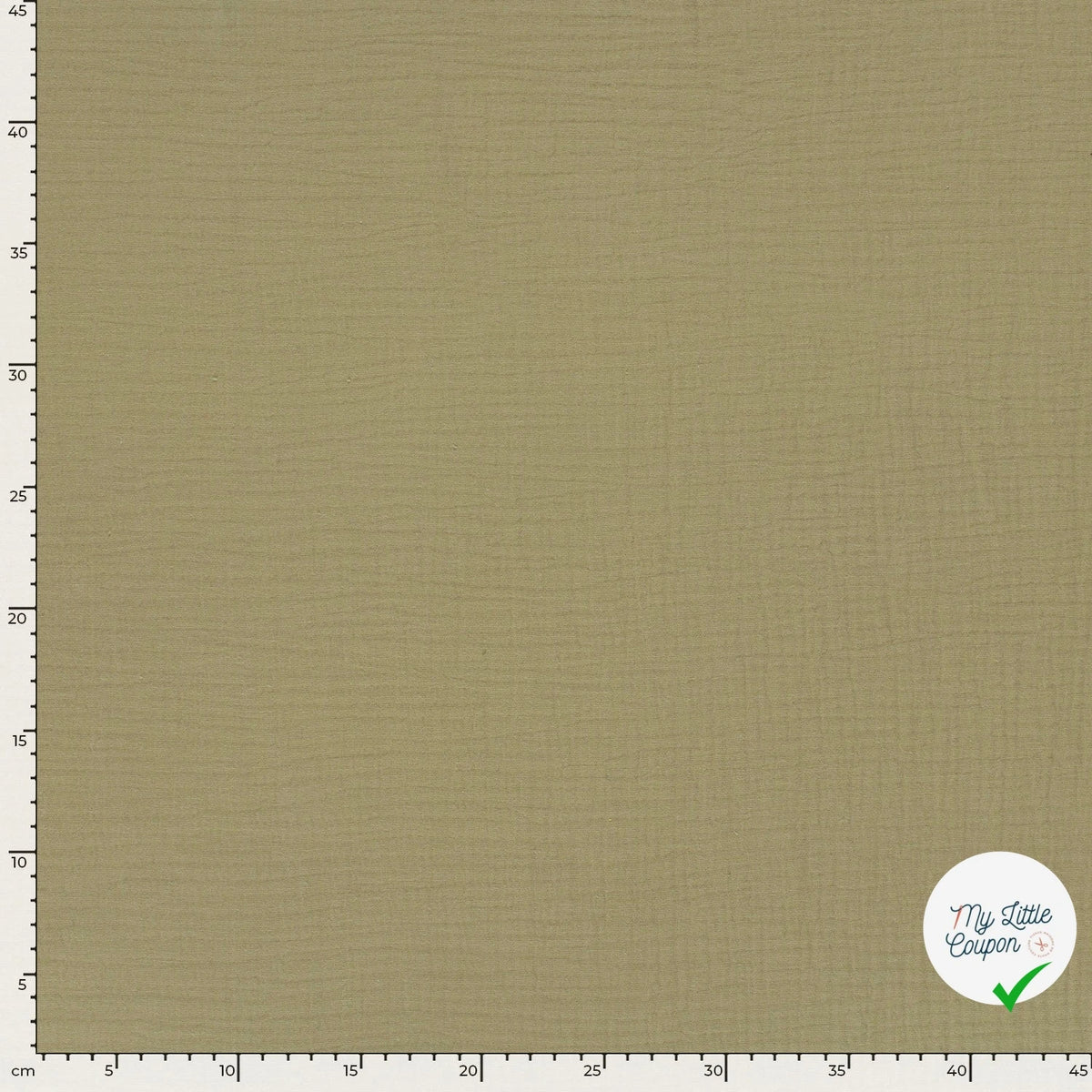 Double gaze de coton unie vert olive