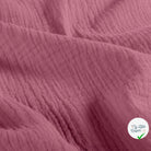 Double gaze de coton unie vieux rose