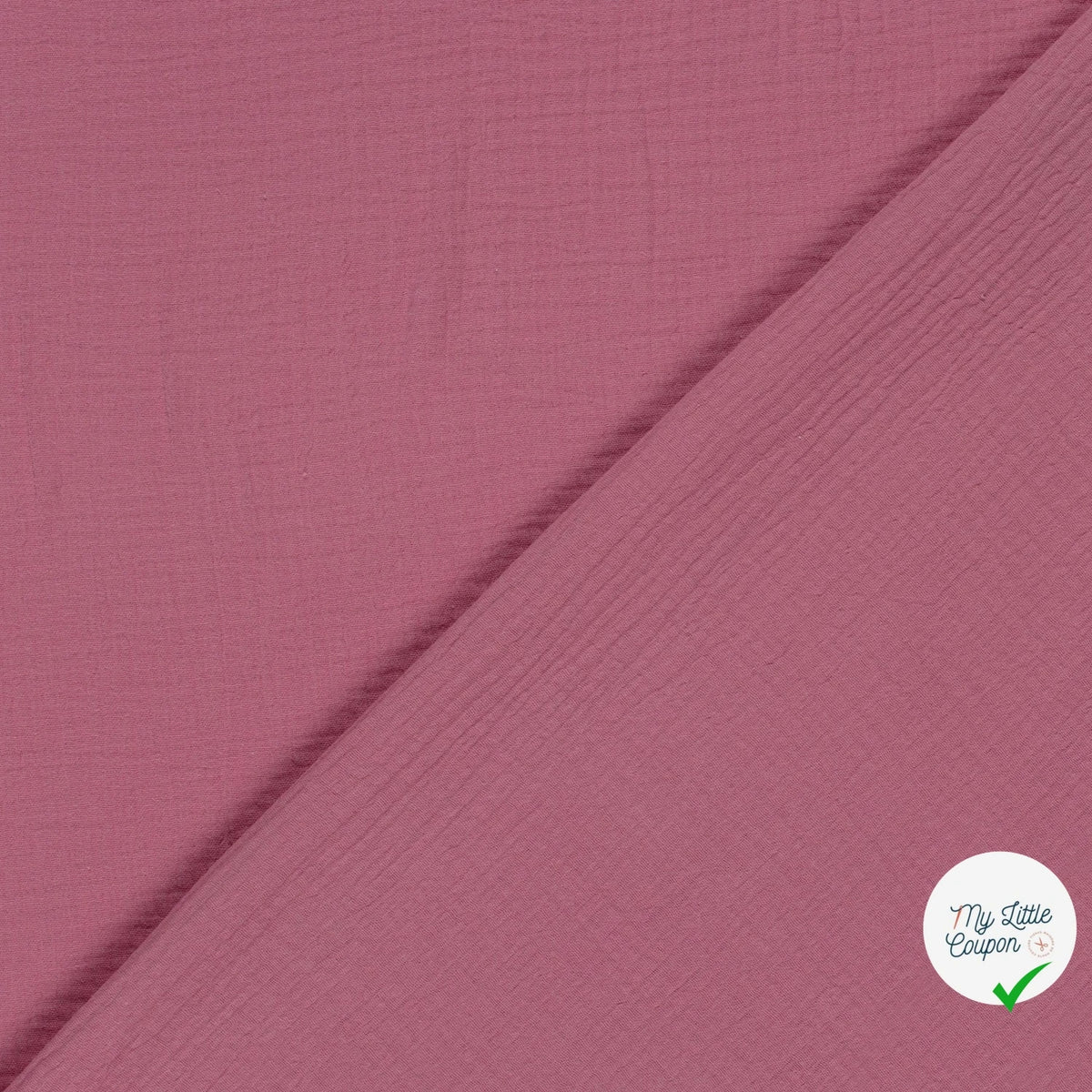 Double gaze de coton unie vieux rose